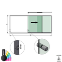 SunView model 3 right opening 3-lanes half height L=xxxxmm (max. 4500mm) H=xxxxmm (max. 1700mm), aluminum RAL structure (incl. locks, stainless steel doorhandle and drivers excl. glass)