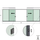 SunView model 3 left/right opening 3-lanes full height L=xxxxmm (max. 9000mm) H=xxxxmm (max. 2600mm), aluminum natural anodized (incl. locks, stainless steel doorhandle and drivers excl. glass)