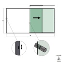 SunView model 3 right opening 4-lanes full height L=xxxxmm (max. 6000mm) H=xxxxmm (max. 2600mm), aluminum natural anodized (incl. locks, stainless steel doorhandle and drivers excl. glass)
