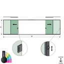 SunView model 3 left/right opening 4-lanes full height L=xxxxmm (max. 12000mm) H=xxxxmm (max. 2600mm), aluminum RAL structure (incl. locks, stainless steel doorhandle and drivers excl. glass)