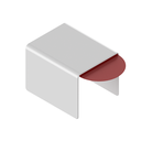 Connection cover U-profile 30x25x2mm, aluminum natural anodized