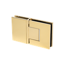 EXCITE shower door swing hinge glass-glass 180° with zero position adjustment glass 8/10mm, brass gold polished