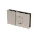 EXCITE shower door swing hinge glass-glass 180° with zero position adjustment glass 8/10mm, brass stainless steel brushed
