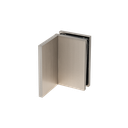 EXCITE connector glass-wall 90° glass 8/10mm, brass stainless steel brushed