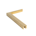 Reinforcement corner glass-wall 90° left, brass gold brushed