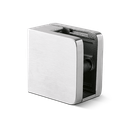 Glassclamp square 45x45mm, flat connection glass 8-10.76mm incl. security pin and glass carrier, AISI 304 satined