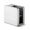 Glassclamp square 45x45mm connection Ø42.4mm glass 8-10.76mm incl. security pin and glass carrier, AISI 316 satined