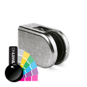 KRONOS D-shape, connection flat glass 8-12.76mm indoor use covercaps, steel RAL shiny