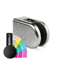 KRONOS D-shape, connection flat glass 8-12.76mm indoor use covercaps, steel RAL structure