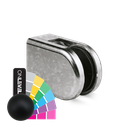 KRONOS D-shape, connection flat glass 8-12.76mm indoor use covercaps, steel RAL matt