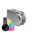 KRONOS D-shape, connection Ø48.3mm glass 8-12.76mm indoor use covercaps, steel RAL shiny