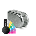 KRONOS D-shape, connection Ø48.3mm glass 8-12.76mm indoor use covercaps, steel RAL structure