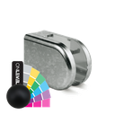 KRONOS D-shape, connection Ø48.3mm glass 8-12.76mm indoor use covercaps, steel RAL matt