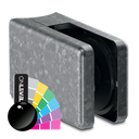 KRONOS square, connection Ø42.4mm glass 8-12.76mm indoor use covercaps, steel RAL shiny