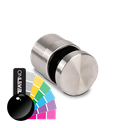 Glass adapter Ø50mm adjustable t=25-35mm glass thickness 16.76-21.52mm, AISI 316 RAL shiny (GLASS IS ADJUSTABLE WHEN ASSEMBLED)