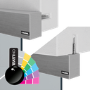 INFINITYSLIDE 69kg set wall/ceiling mounting glass 1-panel including dampers L=2mtr, aluminum RAL shiny