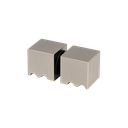 Shower door knob 30x30x30mm, 2-sided glass 6-12mm, brass stainless steel brushed