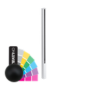 GUARDIAN OF THE UNIVERSE endpost side closed 58x65mm H=1400mm glass 10.76mm, aluminum RAL struct.