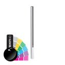 GUARDIAN OF THE UNIVERSE midpost side handrail 58x65mm H=1400mm glass 10.76mm, alum. RAL shiny