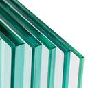 Glass panel 8mm half tempered clear PVB foil clear all sides polished