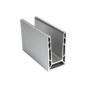 TF-6620 glass profile L=5000mm, aluminum natural anodized