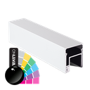 LAZORTRACK complete set 42x48mm glass mounting, glass 12-13.5mm L=5mtr alum. RAL shiny