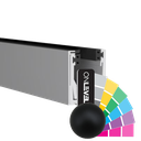 KAZIWALL top profile 2-piece glass 20.76/21.52mm L=2500mm, aluminum RAL matt